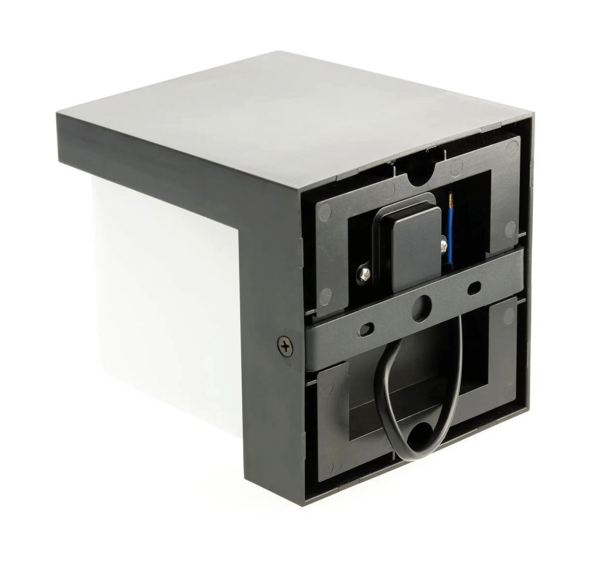 AUSSENWANDLEUCHTE ADDISON Schwarzer Würfel Integrierte LED 4000k Naturweiß IP65 - Schwarz, Kunststoff (11.5/11.5/11.5cm) - CGC Europe