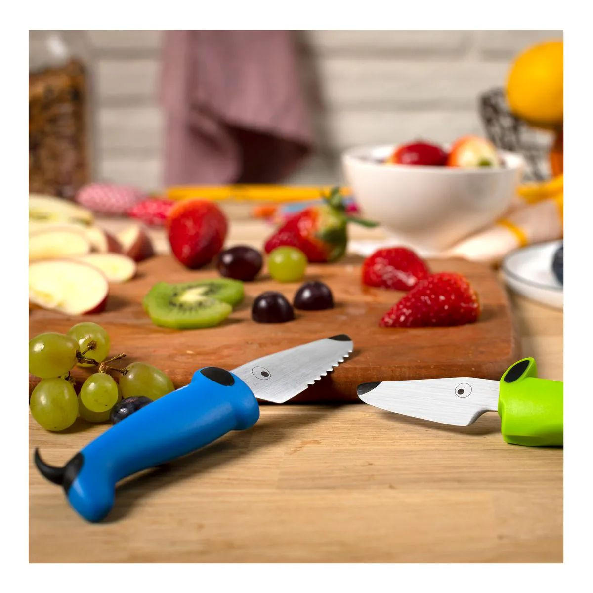 KINDERKITCHEN Set 3-teilig/ Kindermesser-Set blau/grün/weiß - Multicolor, Metall (19.5/4/26cm) - Kuhn Rikon