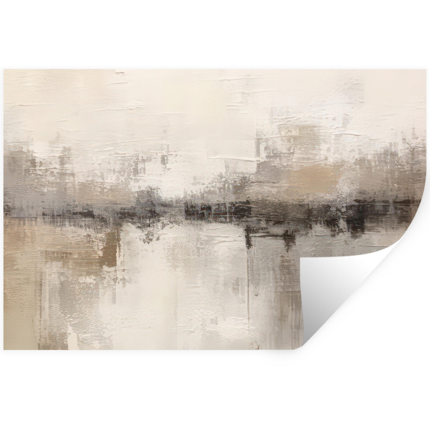 MuchoWow SAMOLEPKA NA ZEĎ Moderní umění - Abstraktní - Béžová 120x80 cm