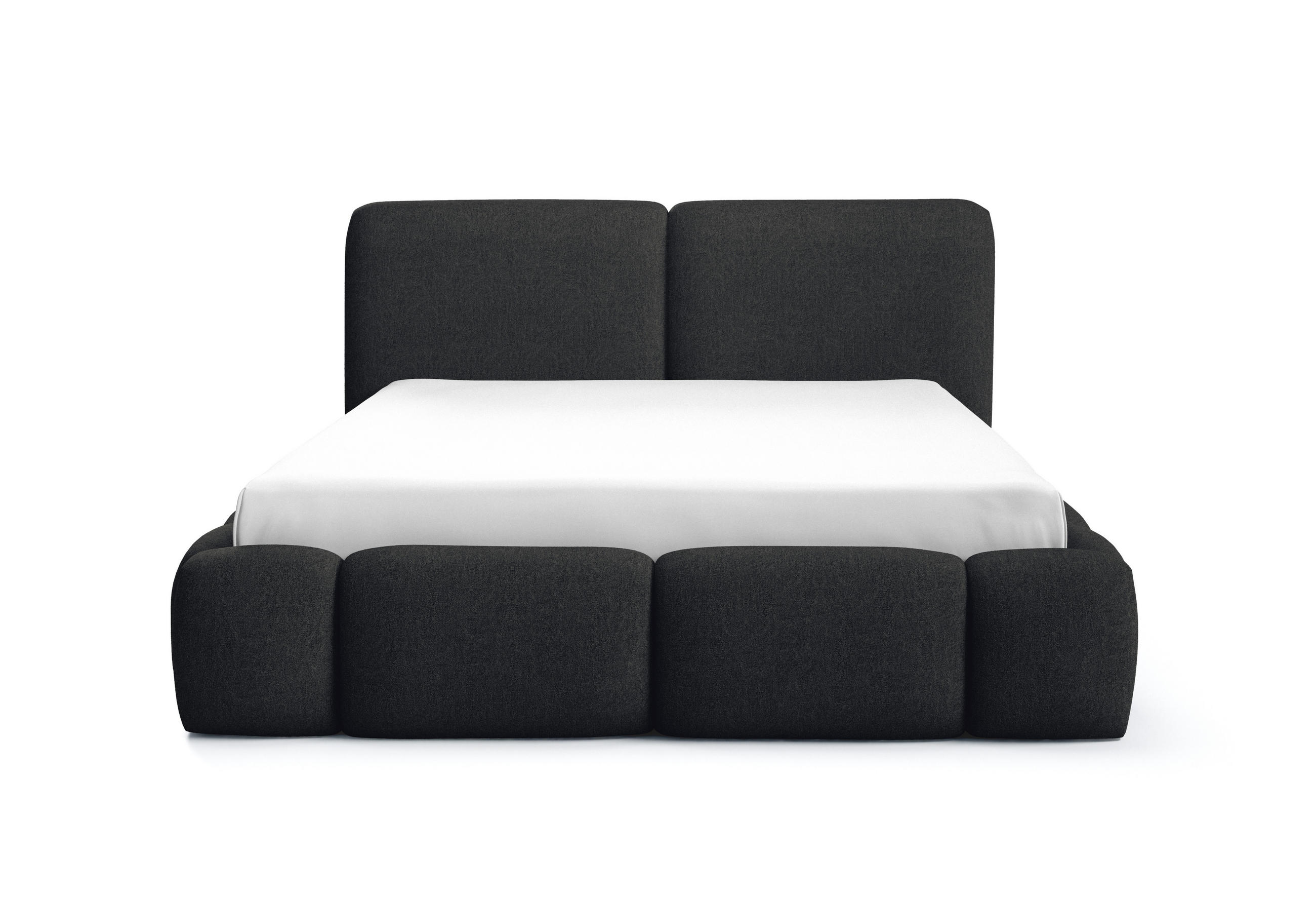 POLSTERBETT ARDELLO mit Beinen mit Bettkasten,Bett 160x200,Doppelbett,Lattenrost,Boxspringbett-Optik,ohne Matratze,Schlafzimmer-Grau - Schwarz, Holz (180/200cm) - Furnistar