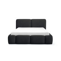POLSTERBETT ARDELLO mit Beinen mit Bettkasten,Bett 160x200,Doppelbett,Lattenrost,Boxspringbett-Optik,ohne Matratze,Schlafzimmer-Grau - Schwarz, Holz (180/200cm) - Furnistar