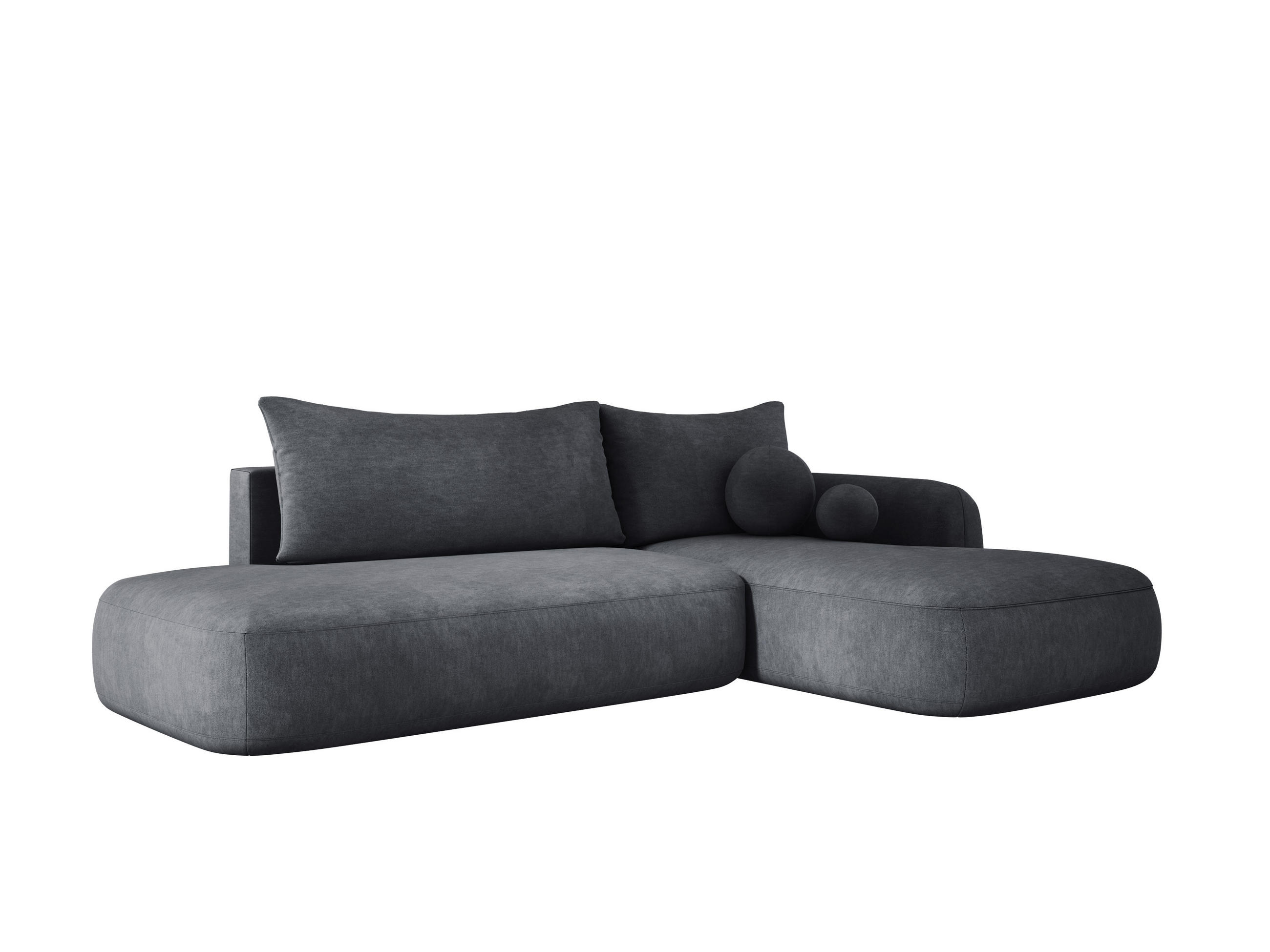 ECKSOFA BABU mit Bettfunktion – Moderne Polsterecke für Wohnzimmer, Funktionales Schlafsofa im Stoff CLOUD, 300x105x60 cm, Rechte, – Grau - Grau, Holz/Textil (300/190cm) - DomoHome