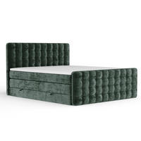 BOXSPRINGBETT Velouria Grün 180/200 cm - Schwarz/Grün, Holz/Holzwerkstoff (180/200cm) - Maison de Reve
