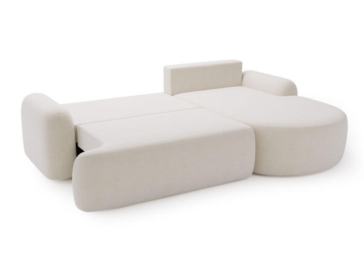 ECKSOFA Aurio weiß Rechts - Weiß, Holz/Textil (261/177cm) - Graingold