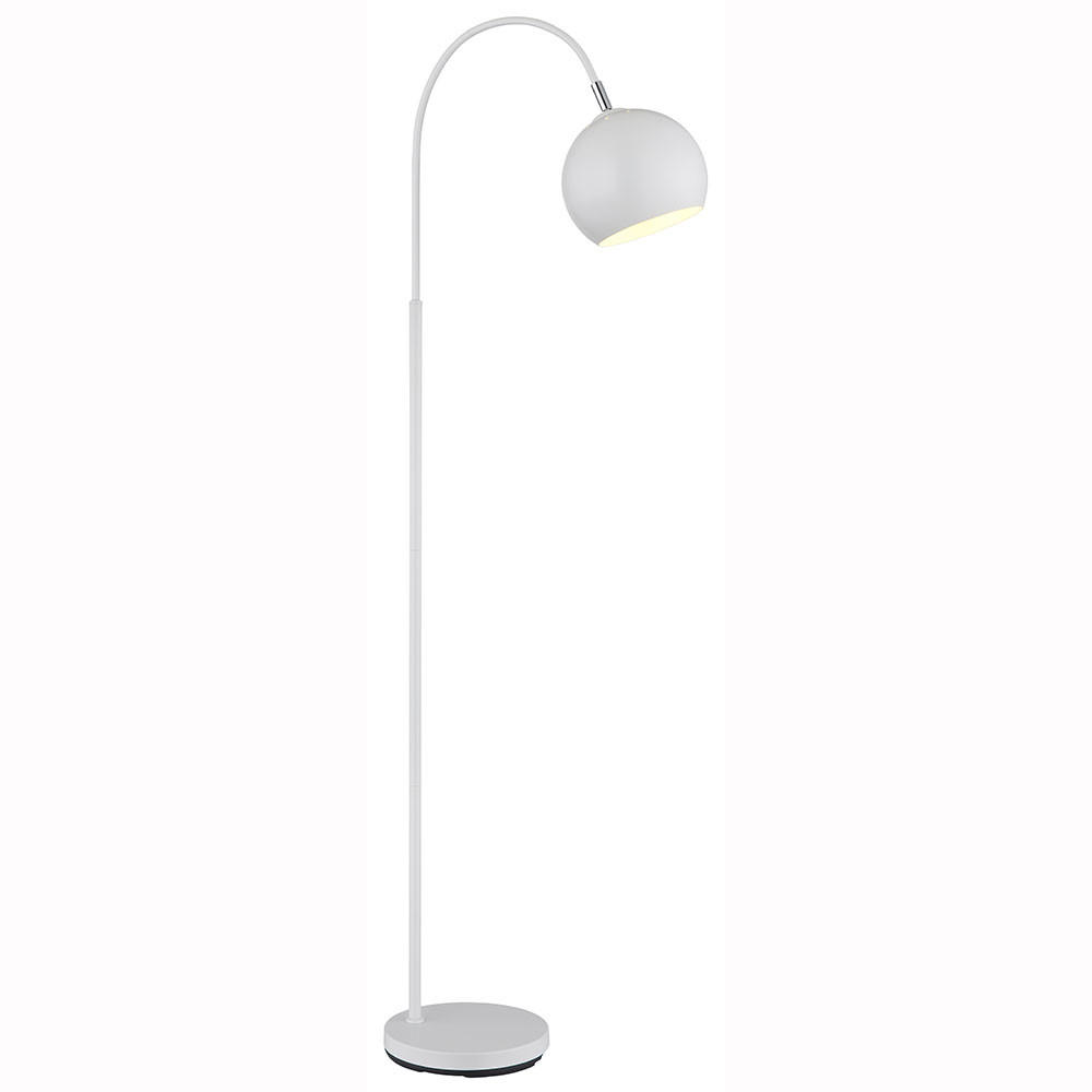 LED STEHLEUCHTE BENNO METALL WEISS, MIT FUSSSCHALTER - Weiß, Metall (46/25/150cm) - Globo Lighting