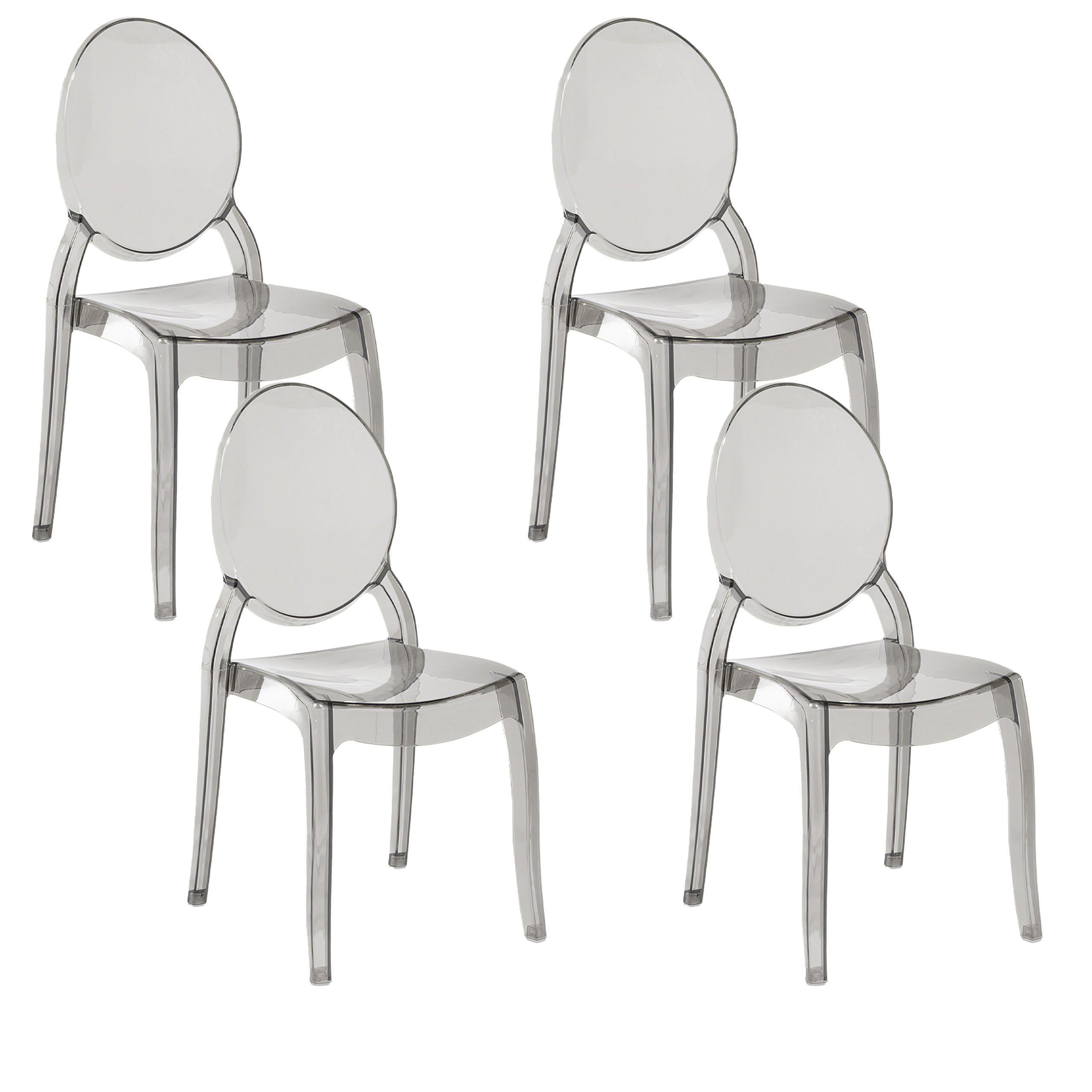 ESSZIMMERSTUHL 4er-Set Kunststoff Schwarz Merton - Schwarz, Kunststoff (55/95/46cm) - Beliani