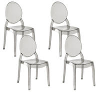 ESSZIMMERSTUHL 4er-Set Kunststoff Schwarz Merton - Schwarz, Kunststoff (55/95/46cm) - Beliani