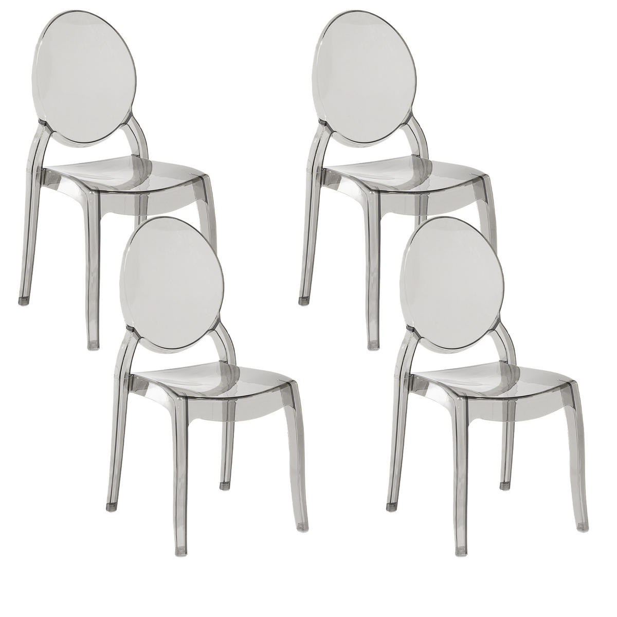 ESSZIMMERSTUHL 4er-Set Kunststoff Schwarz Merton - Schwarz, Kunststoff (55/95/46cm) - Beliani