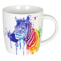 KAFFEEBECHER Watercoloured Animals Zebra - Naturfarben, Keramik (0.35L) - Könitz