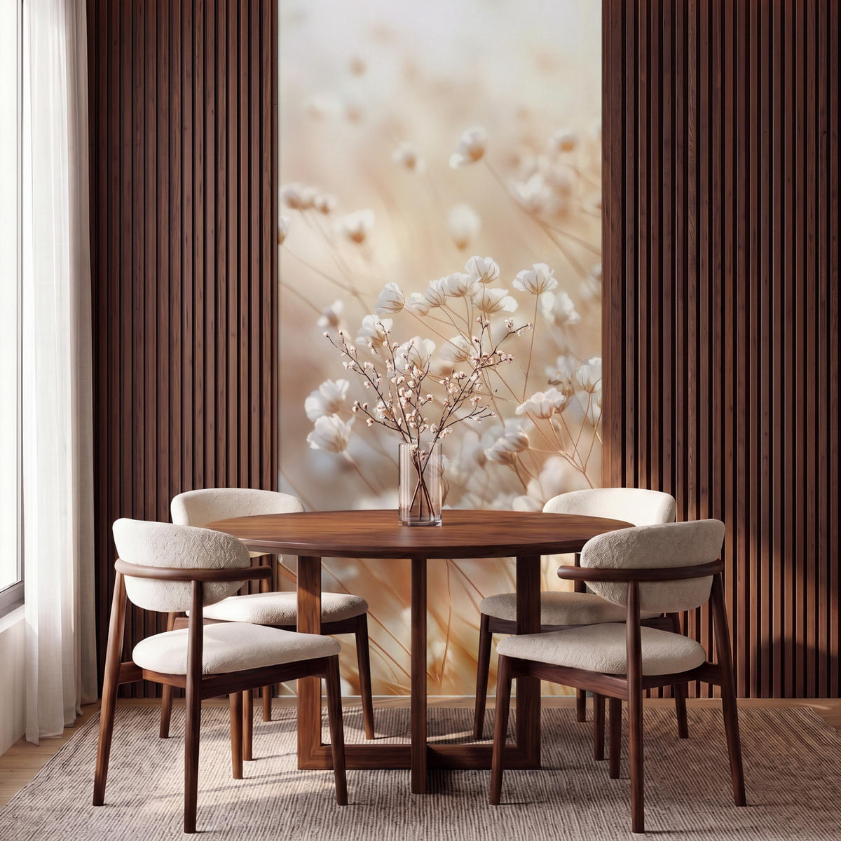 TAPETE - Wild - Blumen - Weiß - 140x300 cm - Creme, Papier (140/300cm) - OnlyWow