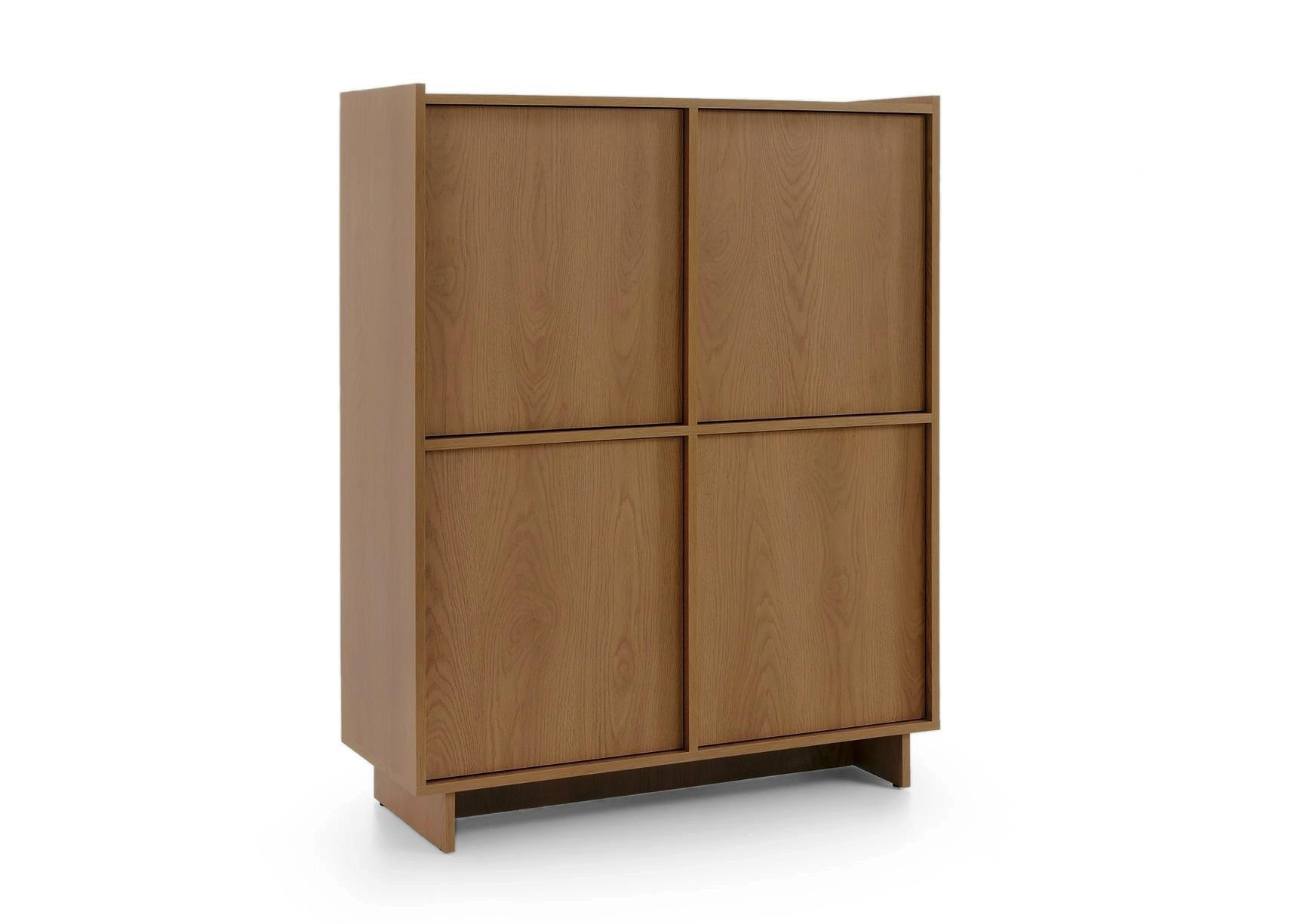 SUNA Highboard Japandi Design Kommode Eiche Caramel grifflos 124 cm hoch - Braun, Holzwerkstoff (98/124/39cm) - Bettso