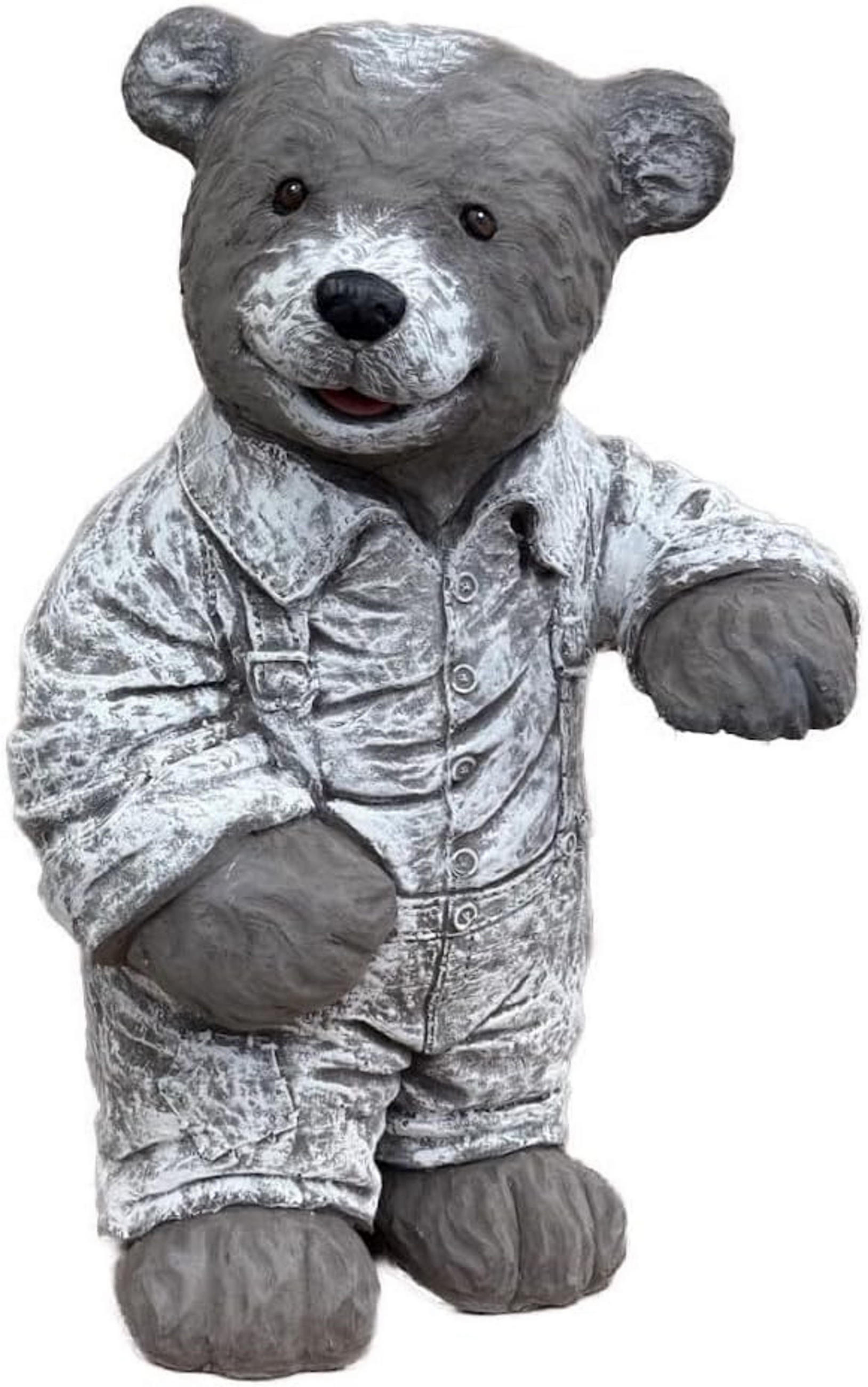 STEINFIGUR Teddy Leopold, frostfest, XL Format - Grau, Stein (29/45/27cm) - stoneandstyle