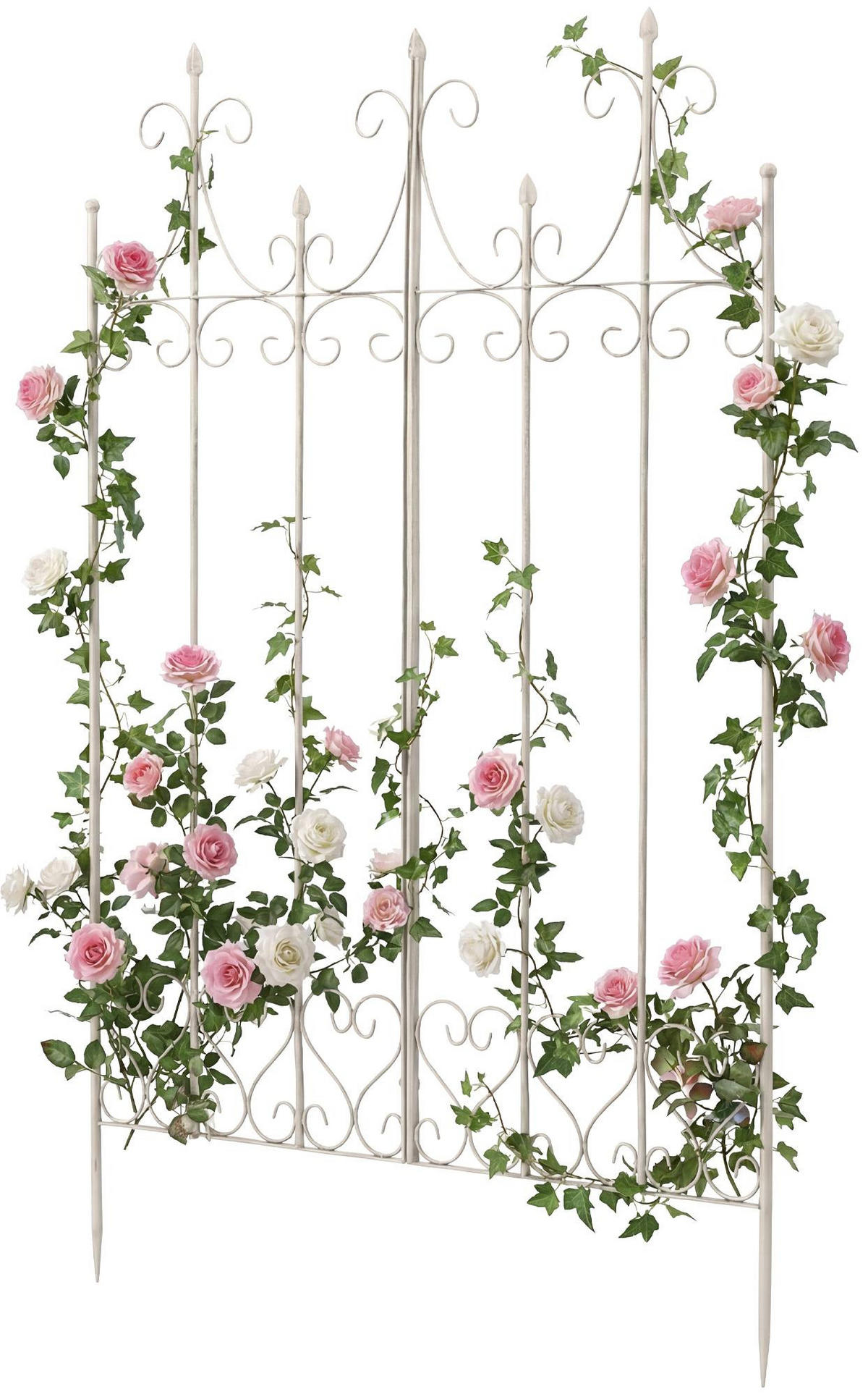 RANKGITTER Kalle 100x2x150cm Metall Antik-Creme Rankhilfe - Creme, Metall (100/150/2cm) - DELUKE