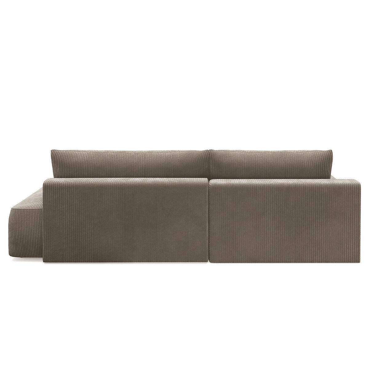 ECKSOFA mit Schlaffunktion - Longchair - Hellgrau/Schwarz, Kunststoff/Textil (253/167cm) - home24