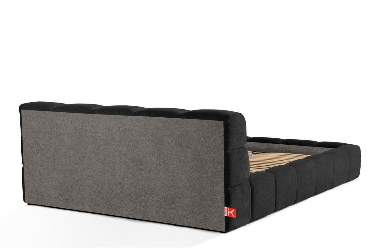 POLSTERBETT AERI 140/160/180/200 mit Rahmen und Bettkasten, anthrazit - Anthrazit, Holz/Holzwerkstoff (180/200cm) - KONSIMO®