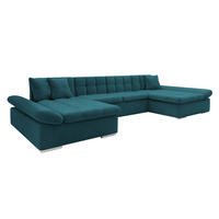 WOHNLANDSCHAFTEN Alia - Türkis, Holz/Textil (360/75/160cm) - MIRJAN24