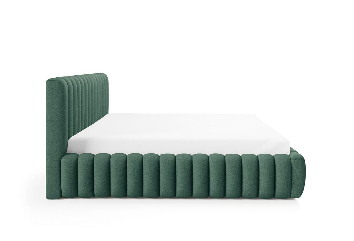POLSTERBETT BLIVIO 180x200 cm,mit Bettkasten,Lattenrost,Doppelbett,Boxspringbett-Optik-Grün - Smaragdgrün, Holz (180/200cm) - Furnistar