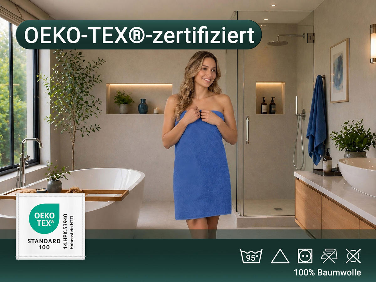 DUSCHTÜCHER, 5er-Set, 70x140 cm, 100% Baumwolle, Blau - Dunkelblau, Textil (70/140cm) - Zollner
