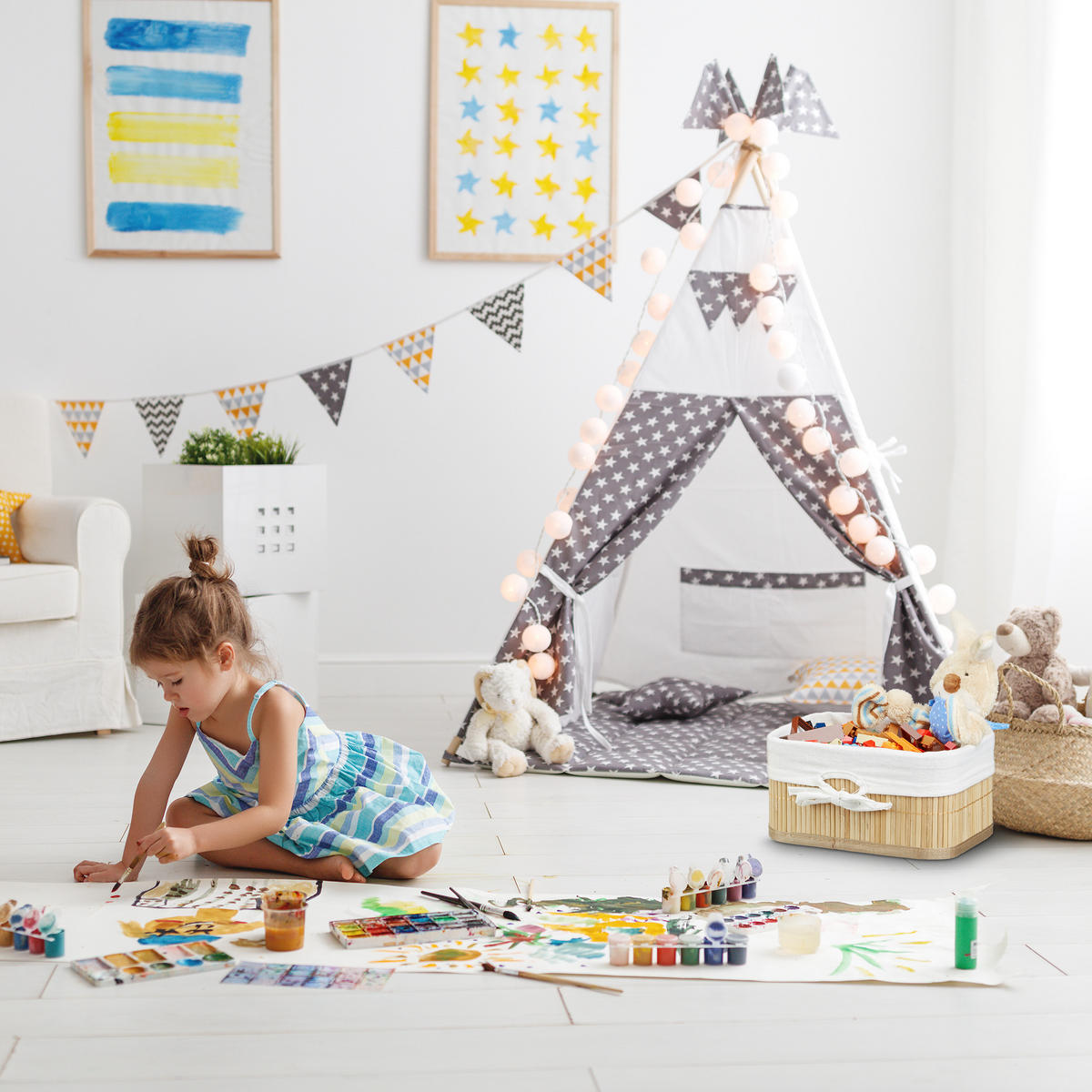 4XAUFBEWAHRUNGSKORB - Hellbraun, Holz/Holzwerkstoff (32/17.5/22cm) - Relaxdays