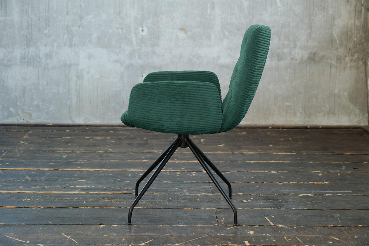 DREHSTUHL NEW CHARME Smaragdgrün Cord - Smaragdgrün, Textil (59/87/66cm) - KAWOLA