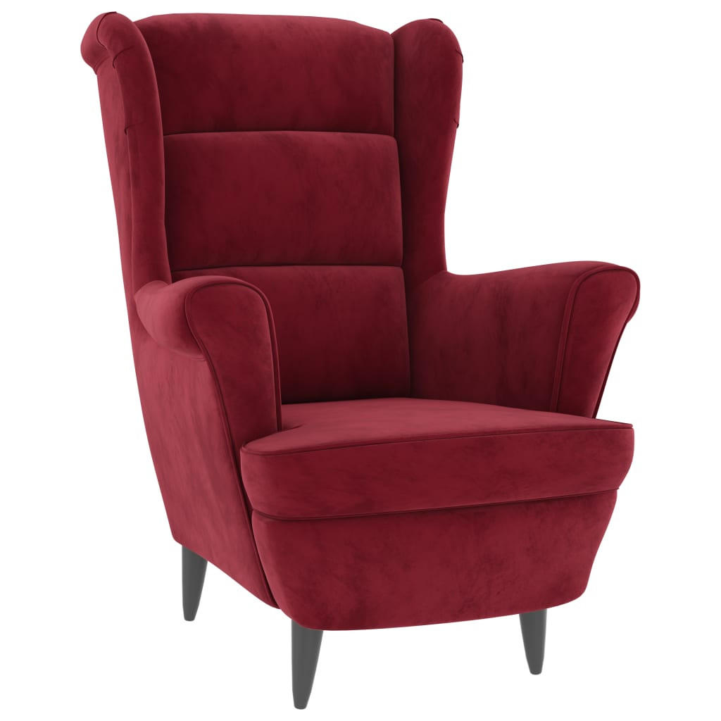 SESSEL Weinrot Samt - Rot, Textil (74/100/84cm) - furnicato