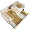 TAGESBETT mit Ausziehbett 90/200 cm aus Samt Beige mit kinderfreundlichem Gitter-Design - Beige, Textil (90/200cm) - OKWISH