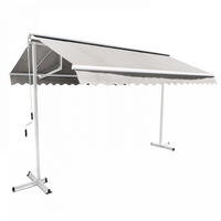 DOPPELSCHRÄGMARKISE 3x3m, Weiß - Weiß, Metall (300/250/300cm) - Oviala