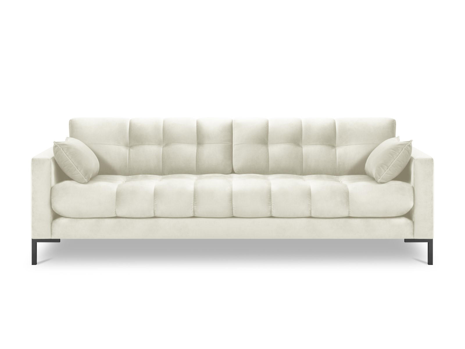 SOFA Mamaia aus Samt leichtes beige 4 Sitzplätze - Creme, Textil (92/75/217cm) - Micadoni