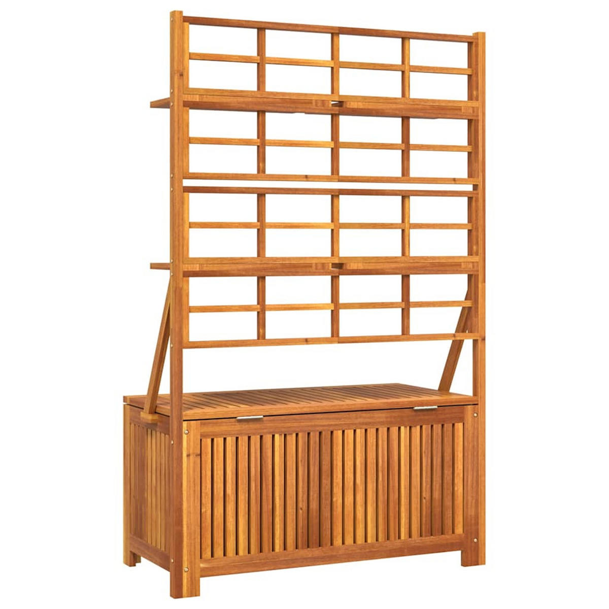 TRUHE Mit Rankgitter 99/50/160 Cm Massivholz Akazie - Braun, Holz (99/160/50cm) - vidaXL