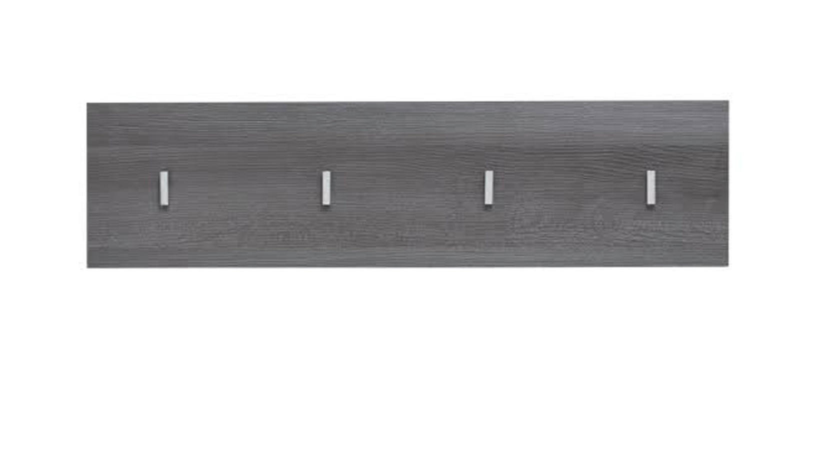 GARDEROBENLEISTE Hochglanz weiß, Sardegna grau, Wandgarderobe 80 x 21 cm - Weiß Hochglanz/Grau, Holzwerkstoff (80/21/2cm) - Top.Furn