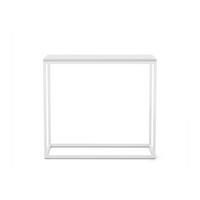 KONSOLENTISCH Well 80 Weiß, Goldene Beine - Weiß, Holzwerkstoff/Metall (25/80/80cm) - Bettso