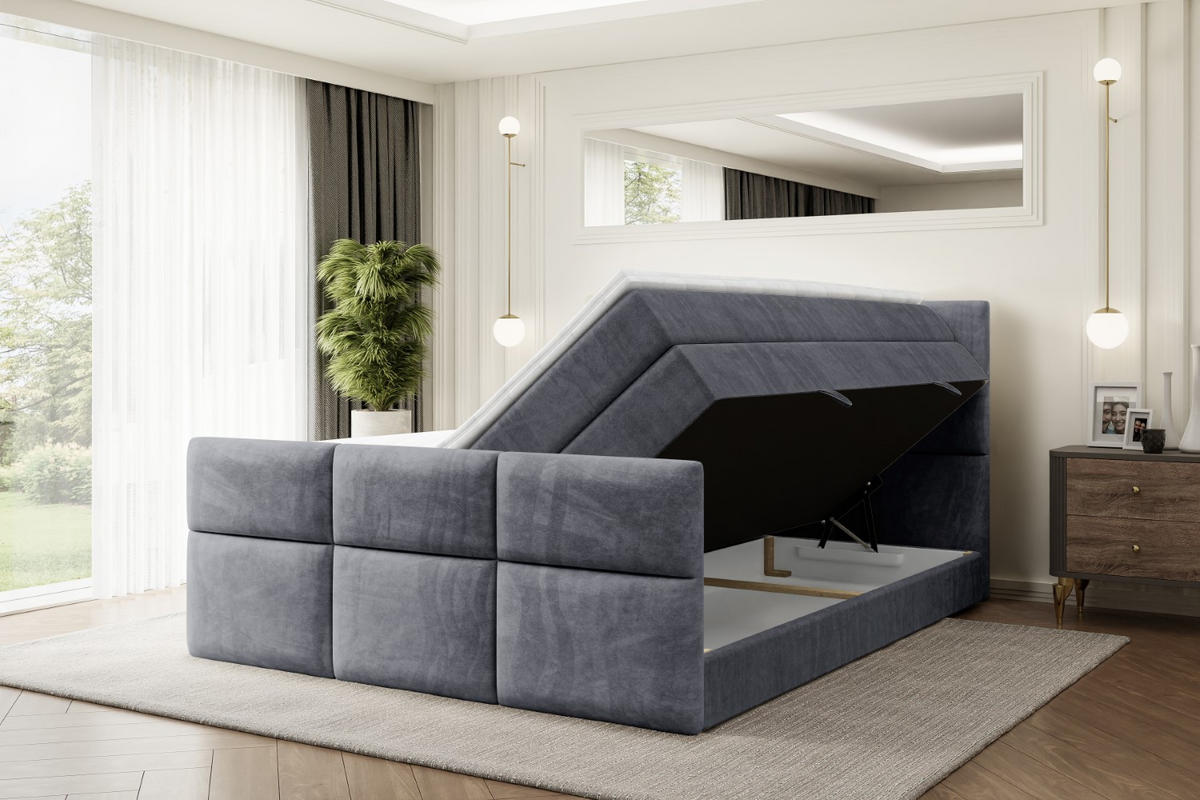 BOXSPRINGBETT OHIO-Z KING - 180x200 - H3/H4 - Dunkelgrau - Dunkelgrau, Holzwerkstoff (180/200cm) - ALTDECOR