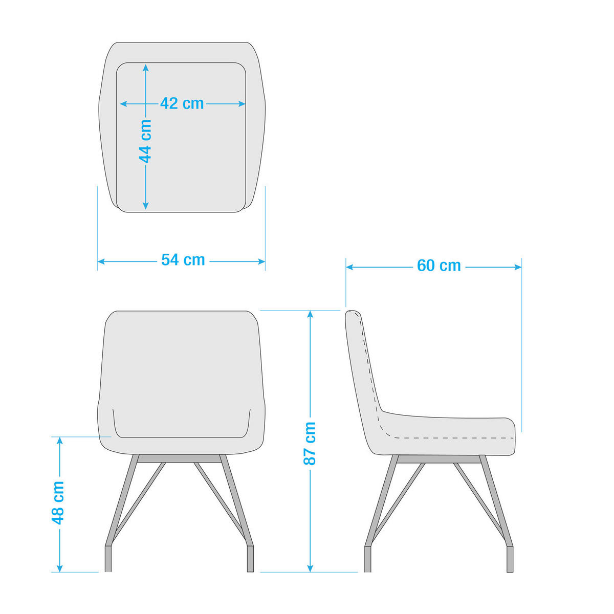 FREISCHWINGER - 2er-Set - Kunstleder - Braun, Kunststoff/Textil (54/89/60cm) - home24