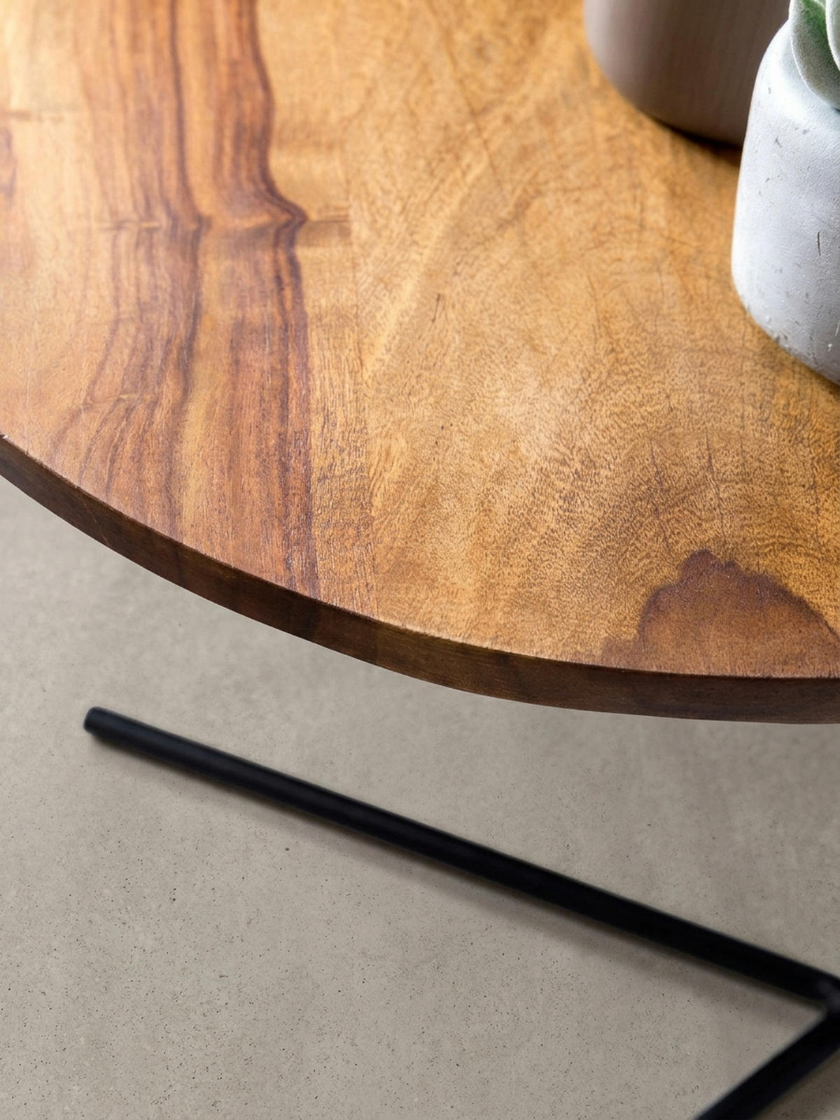 BEISTELLTISCH – Massivholz Metall große Platte Industrial - Schwarz/Braun, Holz/Metall (40/40/46cm) - KADIMA DESIGN