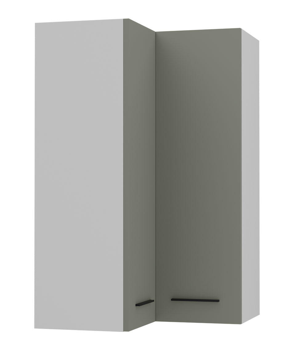 ECKHÄNGESCHRANK Bonn W14/60 weiß / reed green matt 60 / 60 / 96cm - Weiß/Grün, Holz/Holzwerkstoff (60/96/60cm) - Feldmann-Wohnen