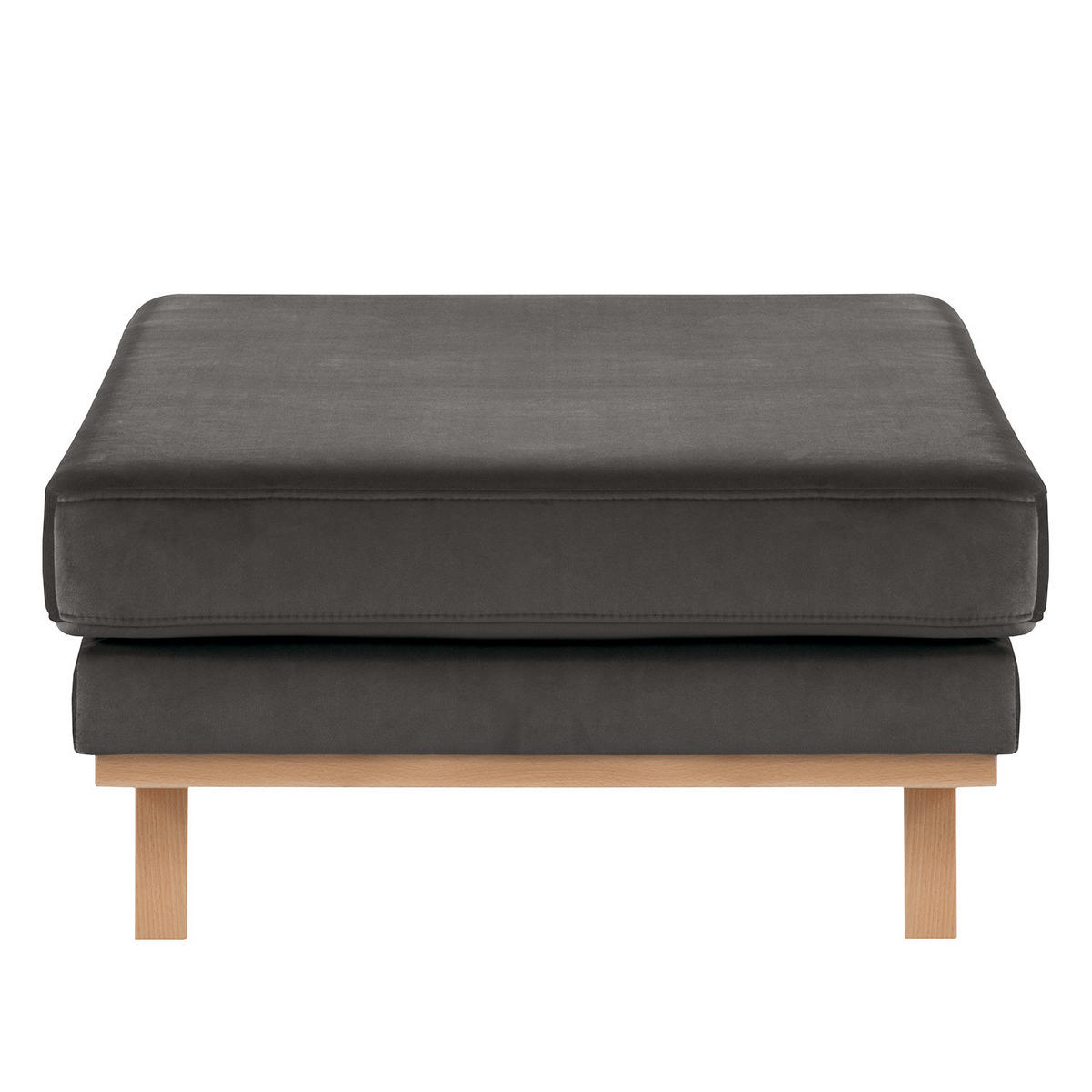 HOCKERBANK - Dunkelgrau/Buchefarben, Buchenholz/Textil (180/43/81cm) - home24