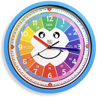 KINDERWANDUHR Lernuhr ohne Tickgeräusche - Blau, Kunststoff (38/29/29cm) - Bruni
