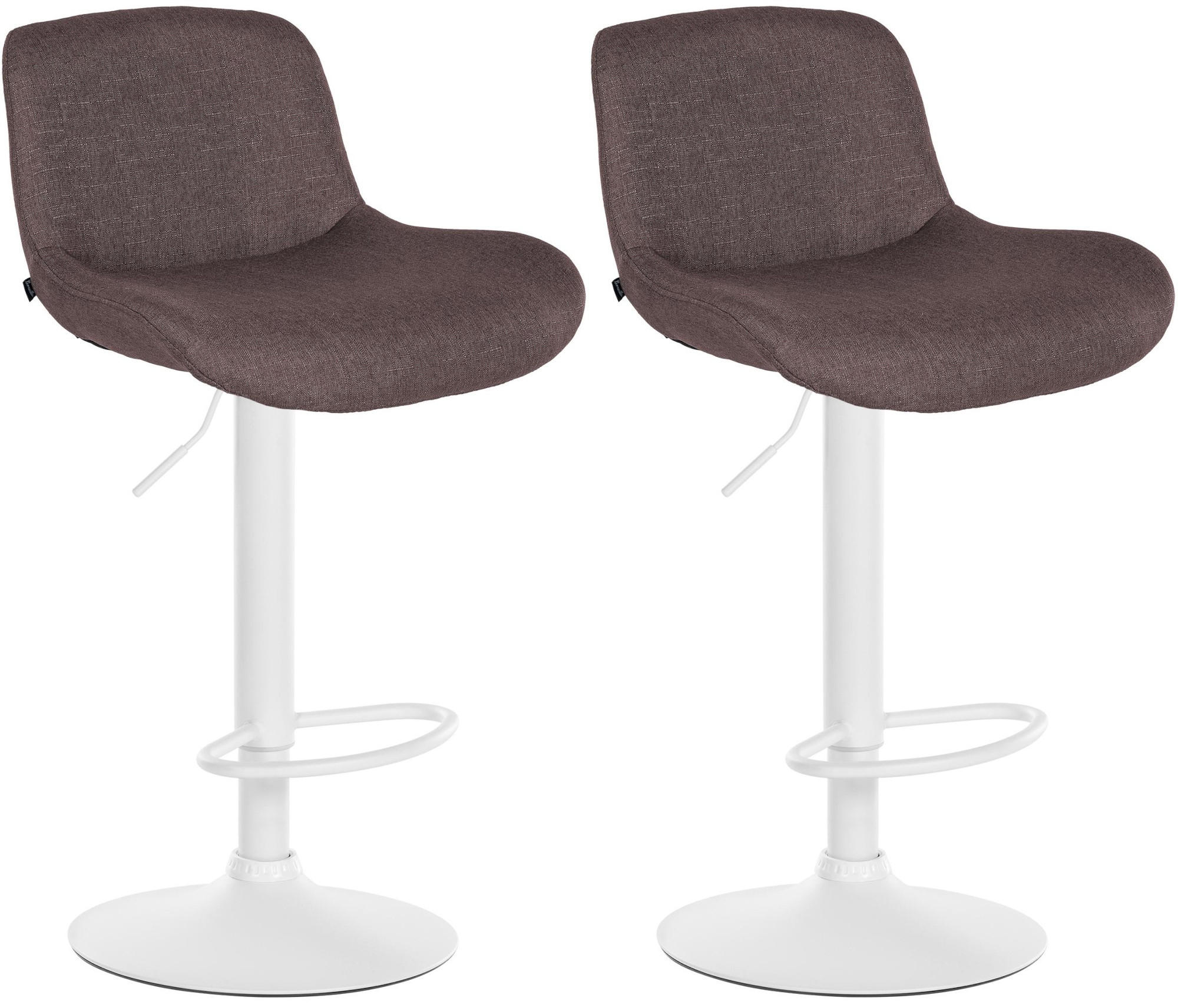BARHOCKER 2er Set Stoff Dunkelbraun - Dunkelbraun/Weiß, Textil/Metall (50/85/50cm) - CLP