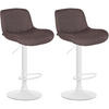 BARHOCKER 2er Set Stoff Dunkelbraun - Dunkelbraun/Weiß, Textil/Metall (50/85/50cm) - CLP