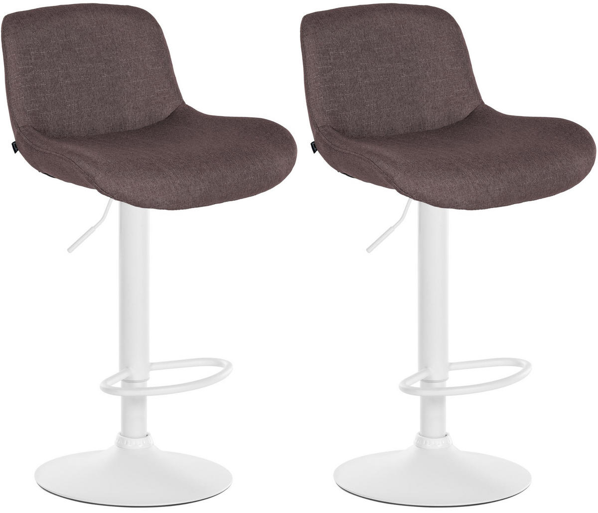 BARHOCKER 2er Set Stoff Dunkelbraun - Dunkelbraun/Weiß, Textil/Metall (50/85/50cm) - CLP