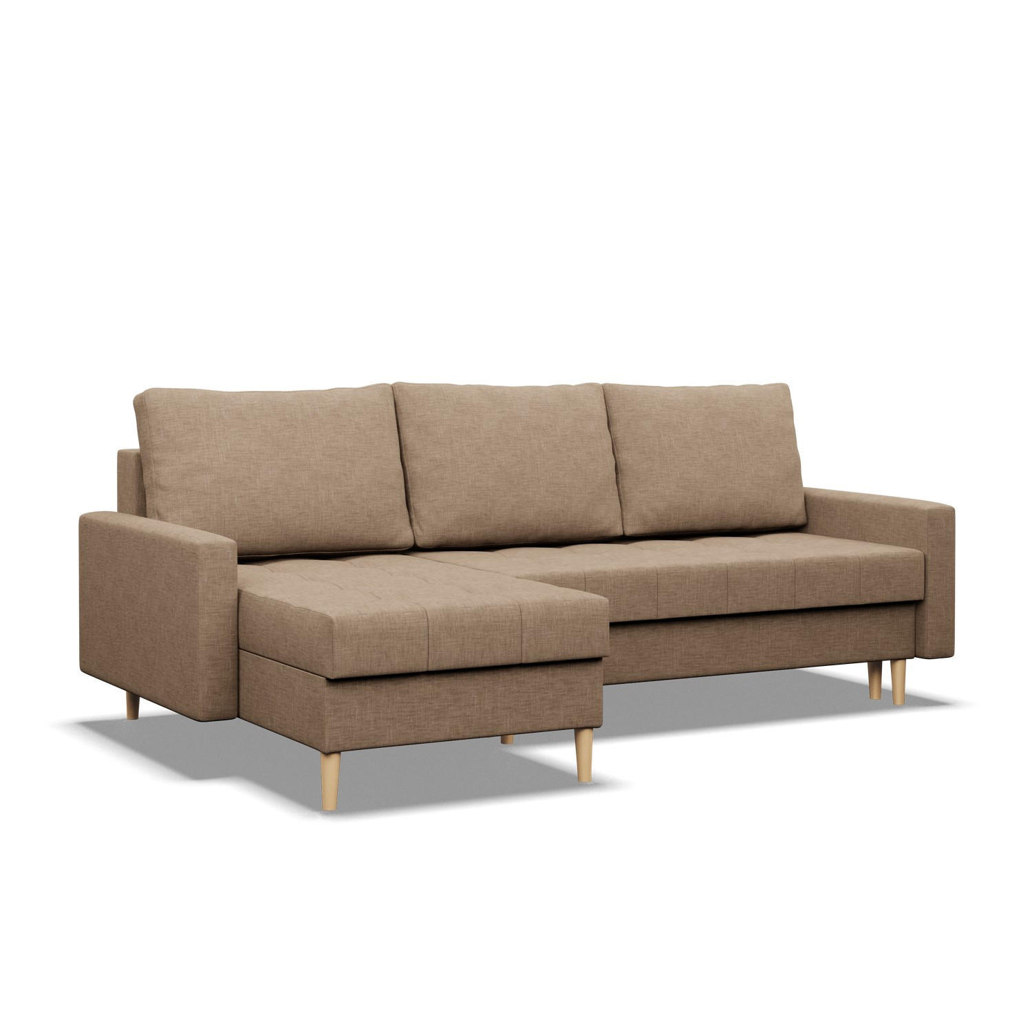 ECKSOFA MIT SCHLAFFUNKTION ELMA, Braun - Braun, Textil (223/140cm)