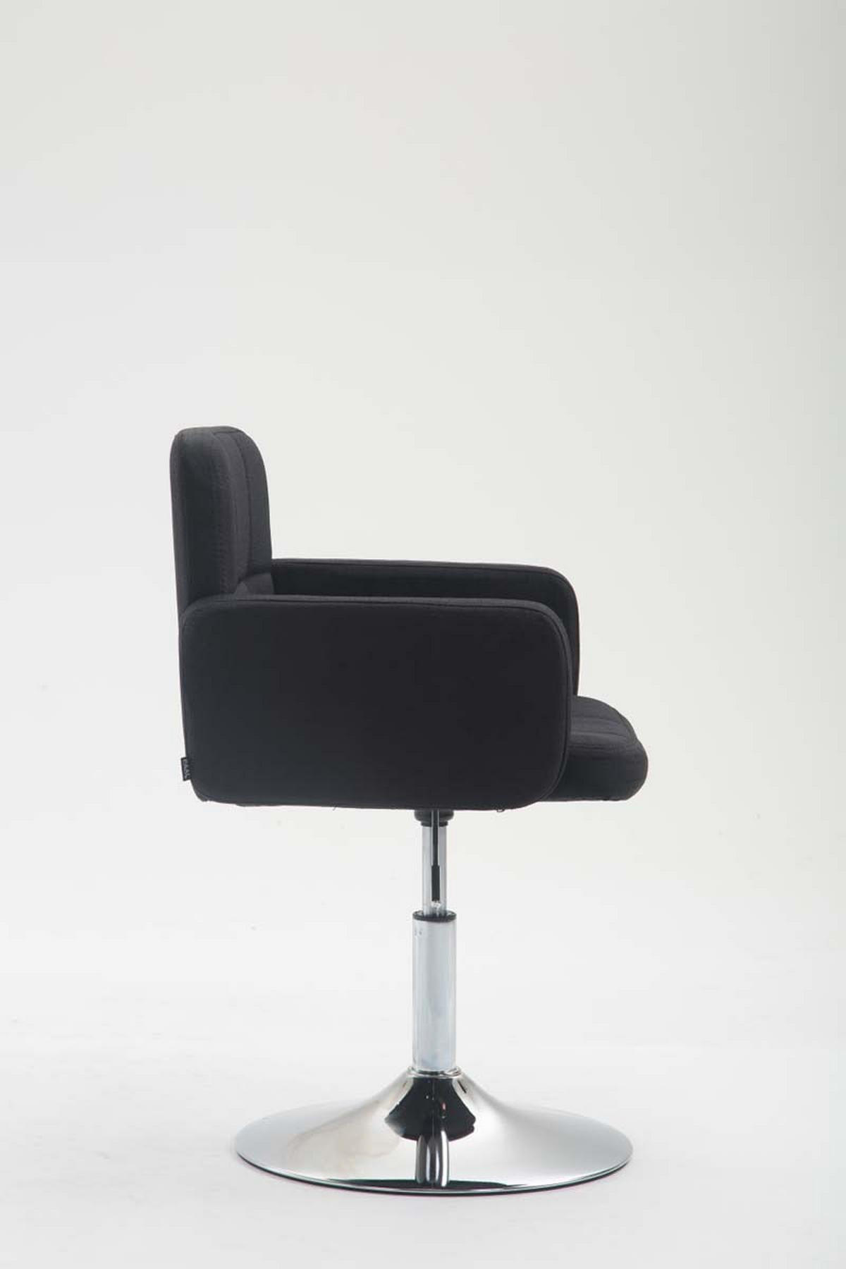 DREHSTUHL Stoff schwarz - Chromfarben/Schwarz, Textil/Metall (58/80/48cm) - CLP