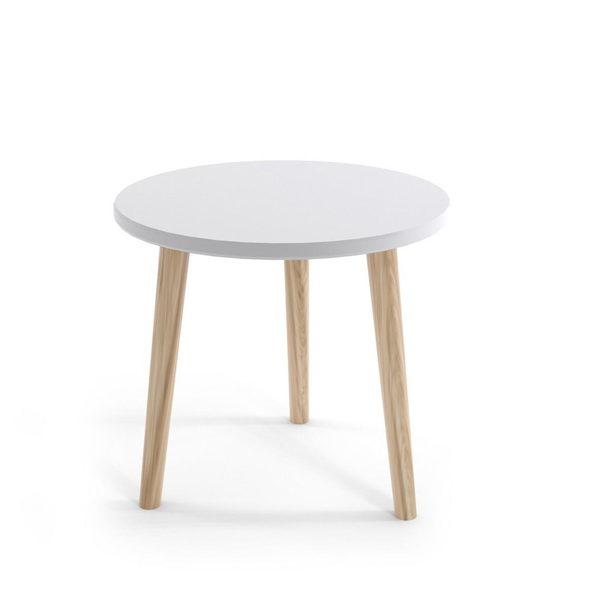 COUCHTISCH Ikon Weiß, mit Holz Beine - Braun/Weiß, Holz/Holzwerkstoff (67/67/49cm) - Bettso