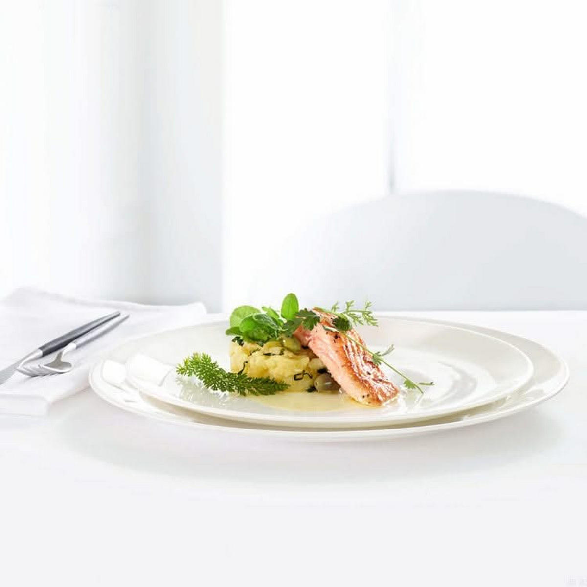 ASA Selection Speiseteller A Table ø 26,5 cm - 4 Stück - Weiß, Keramik (1/2/2cm)