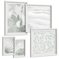 BILDER SET 5er Set - 50x50 cm & 20x30 cm & 40x60 cm Weißer Rahmen - Meeresarchitektur Griechenlands - Weiß, Kunststoff (40/60cm) - TULUP