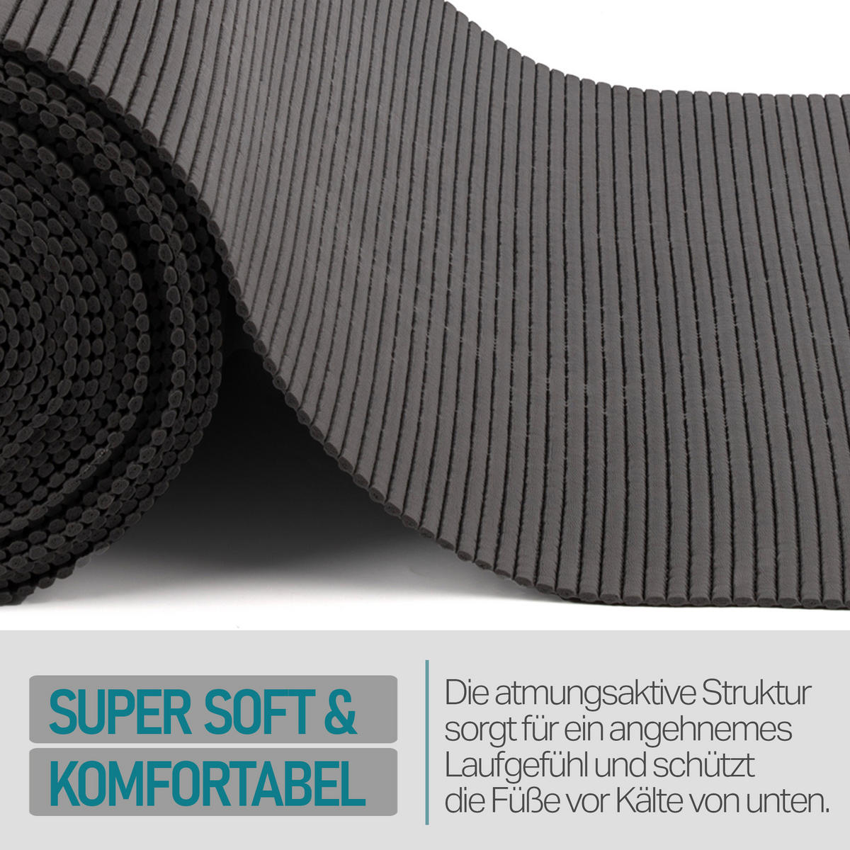 SCHUTZUNTERLAGE Weichschaum auf Rolle 0,65x15 m Anthrazit - Anthrazit, Kunststoff (65/1500cm) - Bestlivings