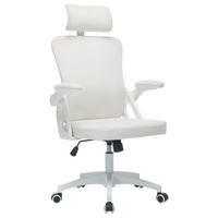 DREHSTÜHLE ergonomisch Netz Lendenstütze Kopfstütze Schwarz - Weiß, Metall (65/108/58cm) - SHOPENTRA