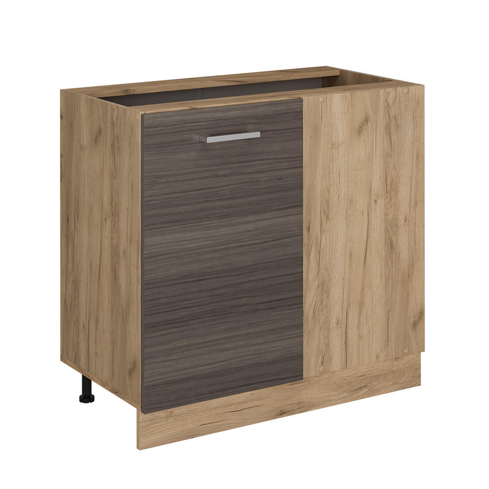 Vicco Eckunterschrank Grau, Eiche 86x81.6x46 cm