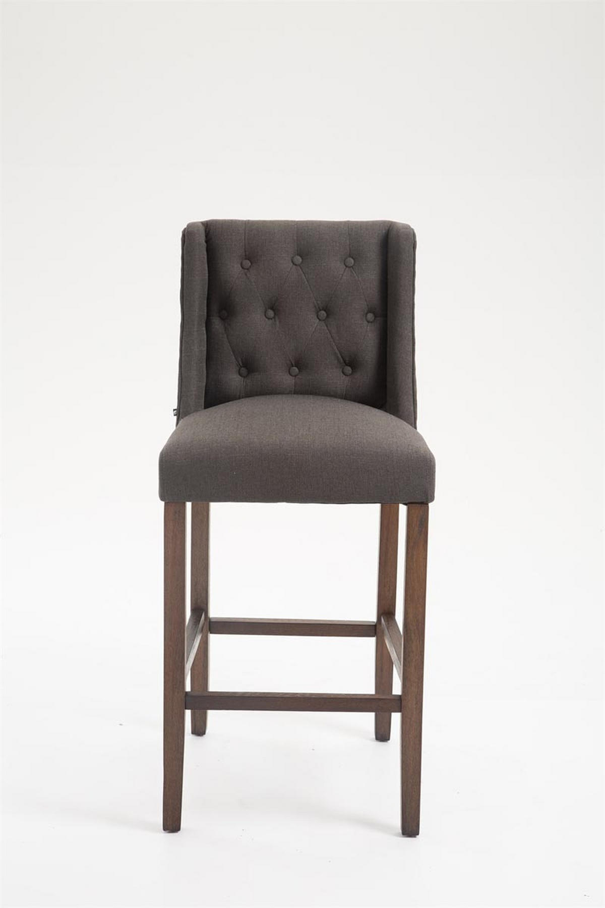 BARHOCKER Cassado, Gestell Antik-dunkel, Stoff Dunkelgrau - Dunkelgrau/Braun, Holz/Textil (56/100/51cm) - TPFLiving