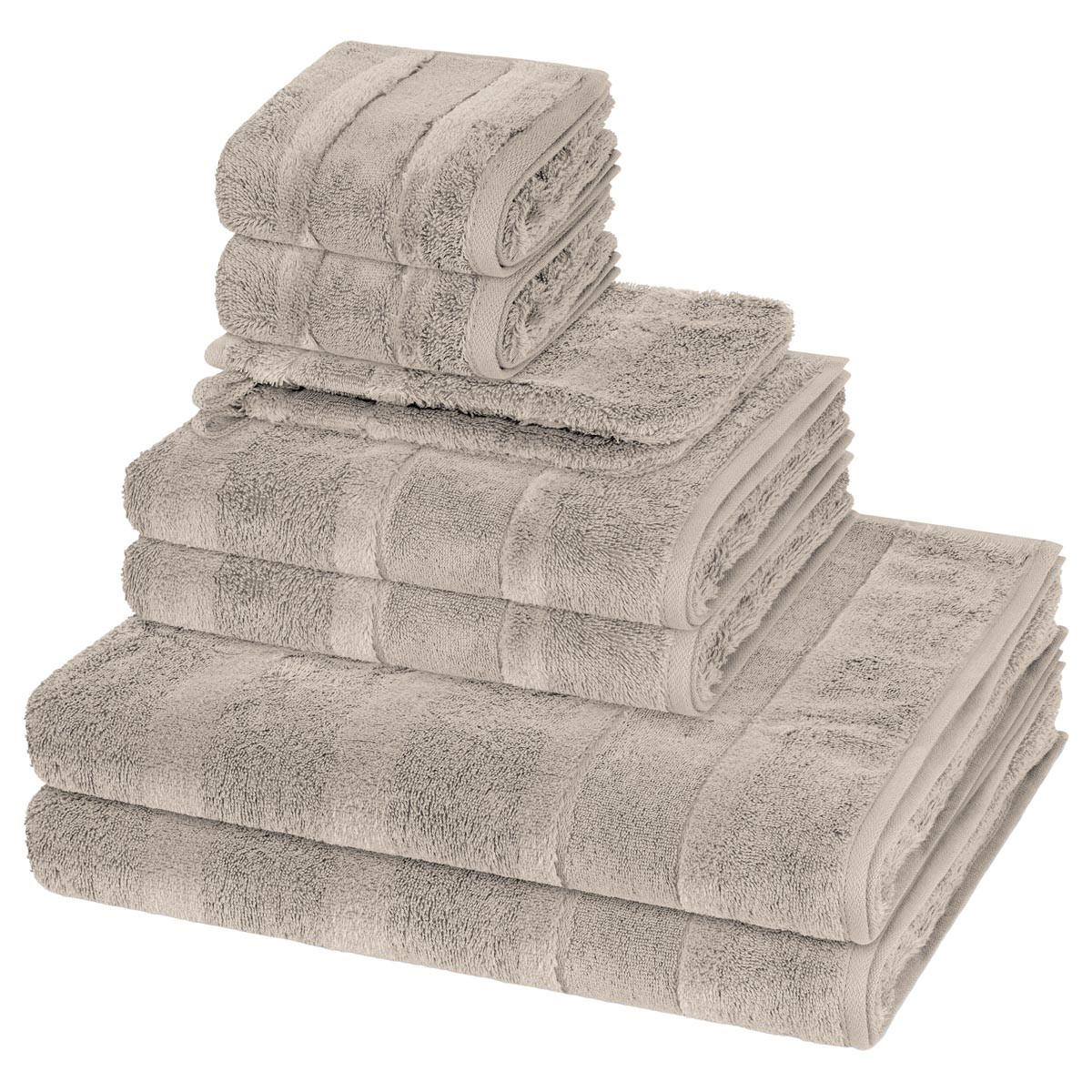 FROTTIERSET Noblesse 8-teilig - Grau, Textil (50/100cm) - Cawoe